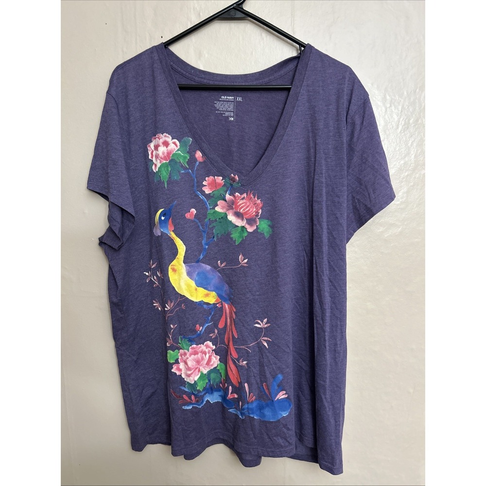 Old Navy Vintage V Neck Short Sleeve Top & Knit Cardigan Purple XXL